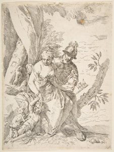 Marte, Venus y Cupido de Simone Cantarini
